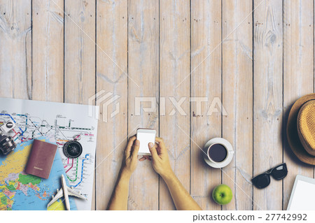 Concept of hipster travel traveler travelling Concept of hipster travel traveler travelling 27742992
