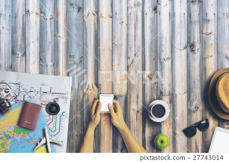 Concept of hipster travel traveler travelling Concept of hipster travel traveler travelling 27743014