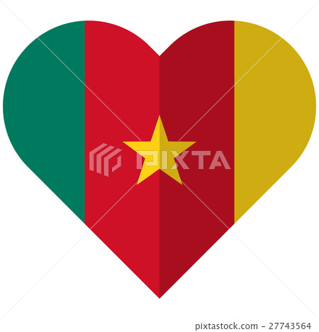 Cameroon flat heart flag Cameroon flat heart flag 27743564