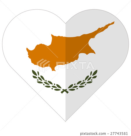 Cyprus flat heart flag Cyprus flat heart flag 27743581