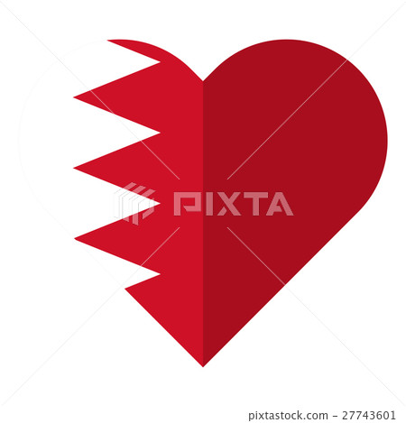 Bahrain flat heart flag 27743601