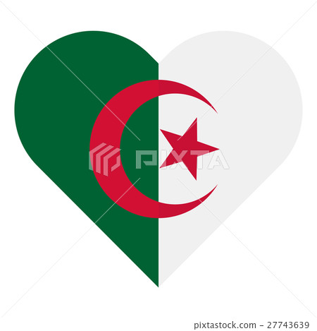 Algeria flat heart flag 27743639