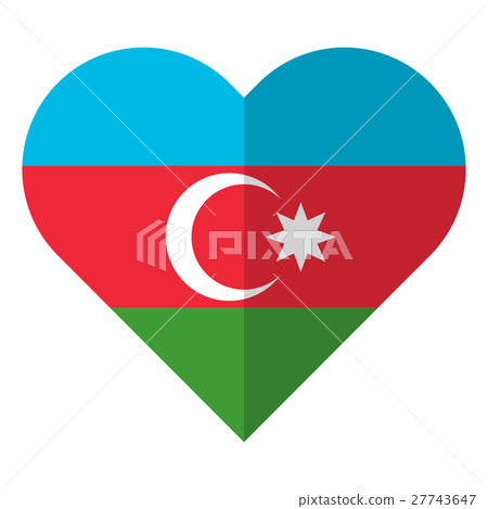 Azerbaijan flat heart flag 27743647