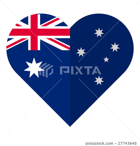 Australia flat heart flag Australia flat heart flag 27743648