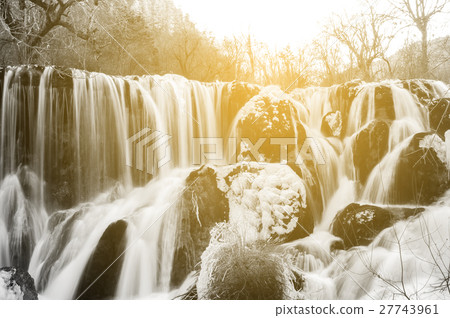 Frozen water fall in Jiuzhaigou, China Frozen water fall in Jiuzhaigou, China 27743961