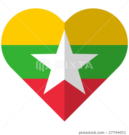 Myanmar flat heart flag Myanmar flat heart flag 27744051