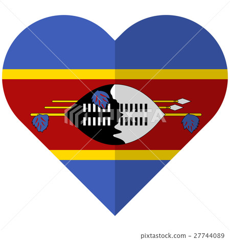 Swaziland flat heart flag 27744089