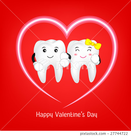 Tooth character with heart. - Stock Illustration [27744722] - PIXTA