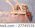 Snow truck cleaning snow from the road and streets 27745538