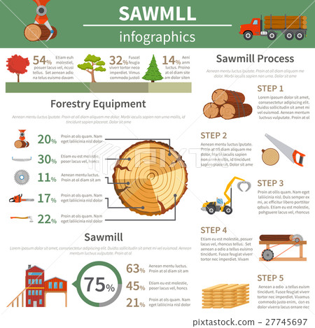 Sawmill Timber Flat Infographic 27745697