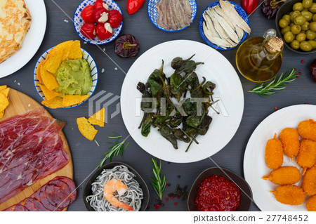 Table with spanish tapas Table with spanish tapas 27748452