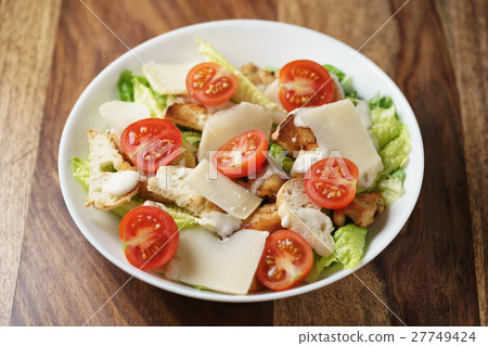 fresh homemade caesar salad with chicken and fresh homemade caesar salad with chicken and 27749424