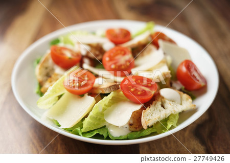 fresh homemade caesar salad with chicken and fresh homemade caesar salad with chicken and 27749426