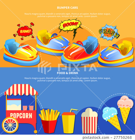 Amusement park mining 2 flat banners 27750268