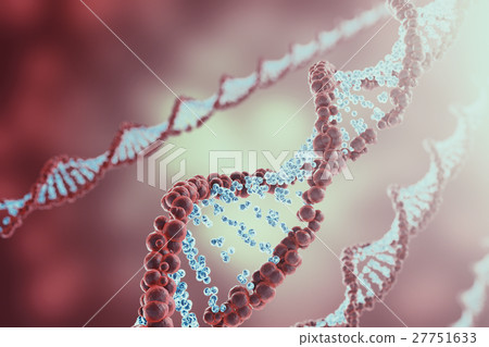 Digital illustration DNA structure in colourful Digital illustration DNA structure in colourful 27751633