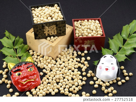 Soybean of roasted Setsubo, three squares, demons and blessings 27752518