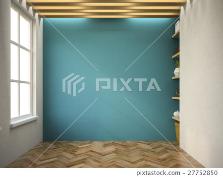 Interior empty room 3D rendering Interior empty room 3D rendering 27752850