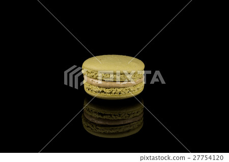 Colorful macaroon over black background 27754120