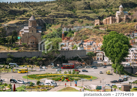 The Metekhi Church And The Equestrian Statue Of 27754459