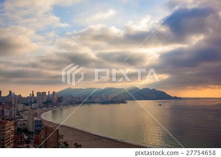 Skyscrapers and heavy clouds in the Benidorm Skyscrapers and heavy clouds in the Benidorm 27754658