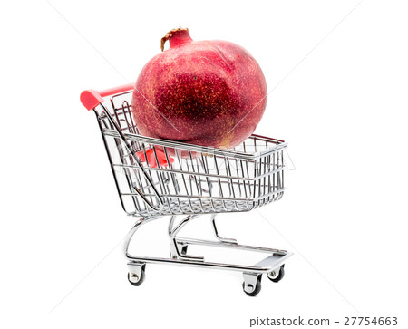 Pomegranate in the shopping basket isolated Pomegranate in the shopping basket isolated 27754663