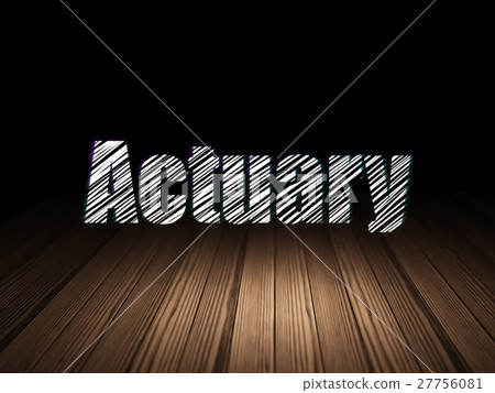 Insurance concept: Actuary in grunge dark room 27756081