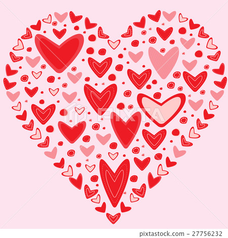 Love concept of hearts in the shape of a heart 27756232
