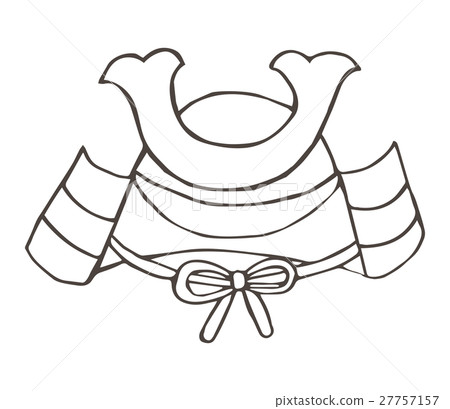 頭飾（頭盔）黃昏麵條節5月/兒童節插圖男孩的單色版 27757157