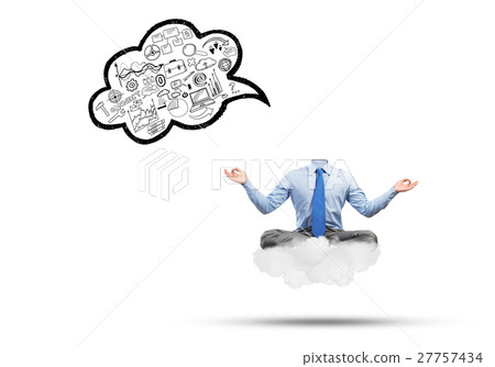 Headless businessman meditating 27757434