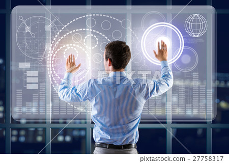 businessman working with virtual technologies 27758317