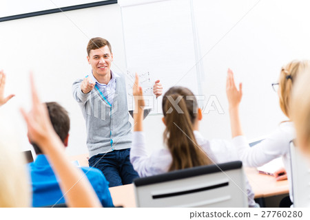 teacher talking with students teacher talking with students 27760280