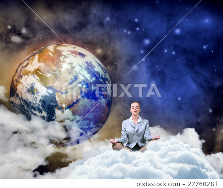 businesswoman meditating businesswoman meditating 27760281