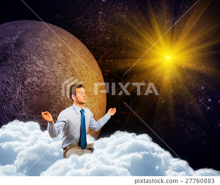 businessman meditating businessman meditating 27760883