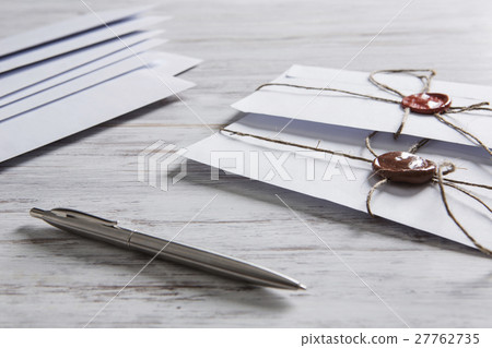 Letters with seal on table Letters with seal on table 27762735