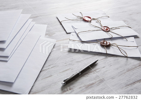 Letters with seal on table Letters with seal on table 27762832
