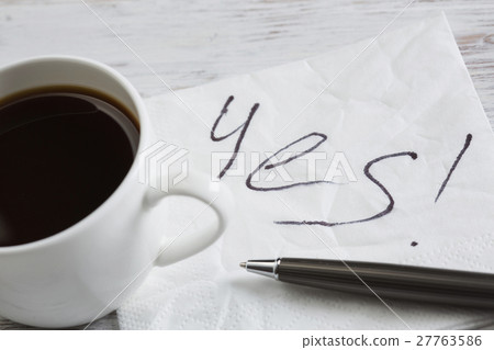 Yes answer on napkin Yes answer on napkin 27763586