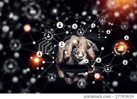 Businessman using wireless mouse 27763614