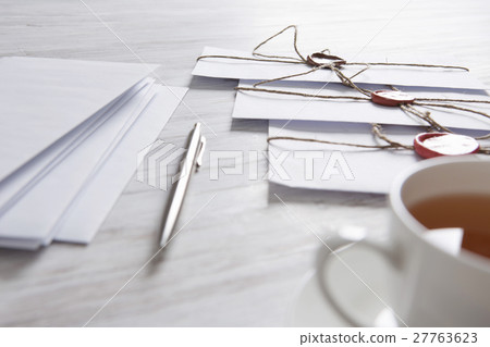 Letter with seal on table Letter with seal on table 27763623