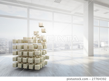 Cube in modern office 27764392