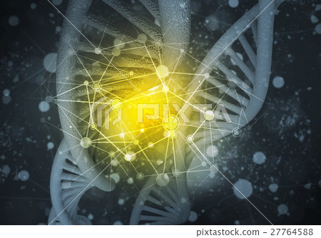 DNA molecules background, 3D rendering DNA molecules background, 3D rendering 27764588