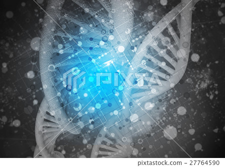 DNA molecules background, 3D rendering DNA molecules background, 3D rendering 27764590