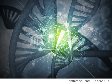 DNA molecules background, 3D rendering DNA molecules background, 3D rendering 27764603