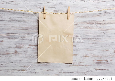 Paper hang on clothesline Paper hang on clothesline 27764701