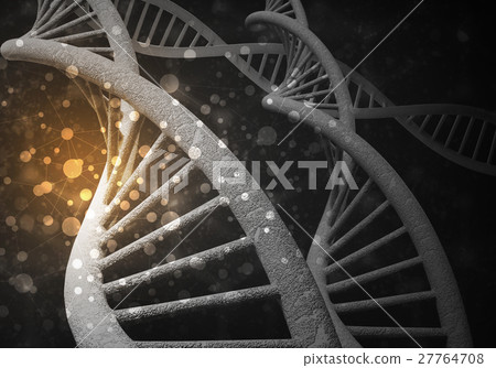 DNA molecules background, 3D rendering 27764708