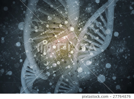 DNA molecules background, 3D rendering 27764876