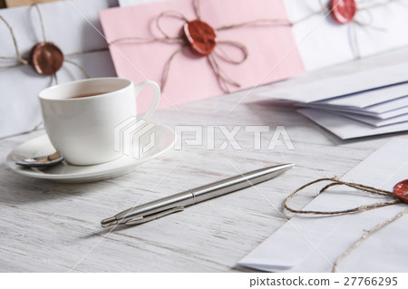 Letter with seal on table Letter with seal on table 27766295