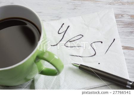 Yes answer on napkin Yes answer on napkin 27766541