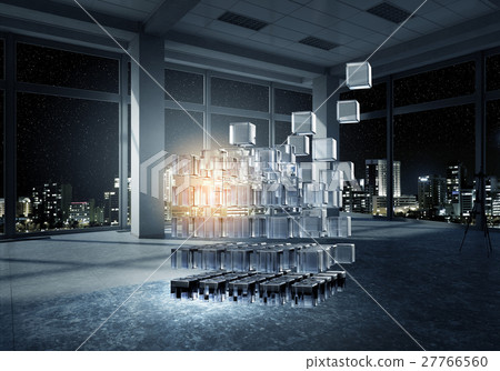 Cube in modern office 27766560