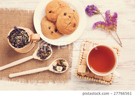 Herbal tea and cookies 27766561