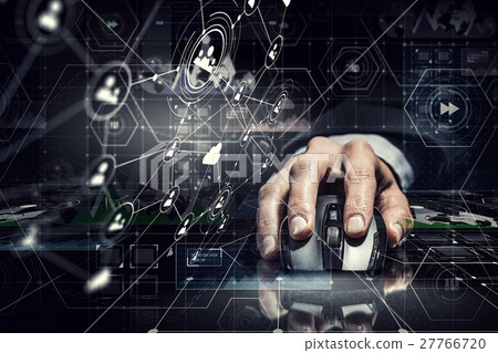 Businessman using wireless mouse Businessman using wireless mouse 27766720
